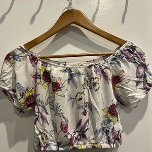 LA Hearts floral crop top